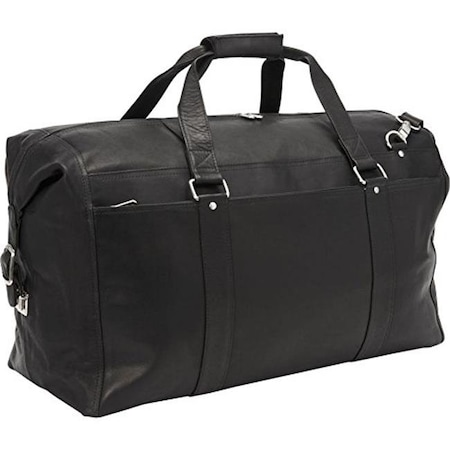 Piel Leather Piel Leather 2997 - BLK Extra Large Zip - Pocket Duffel - Black 2997-BLK
